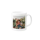 AQUAMETAVERSEの苺狩りで口にほうばんでいる女の子　ラフルール　1859 Mug :right side of the handle