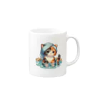 さざれいしの三毛猫さんの入浴 Mug :right side of the handle