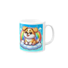 Minoyaの雲に乗った犬 Mug :right side of the handle