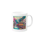 日本の風景 COOL JAPANの日本の風景:花の季節を楽しめる観光列車、Japanese scenery: Sightseeing train where you can enjoy the flower season Mug :right side of the handle