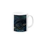 夜のアトリエのフルイドアートグッズ　夜の大海と夜の巨龍 Mug :right side of the handle