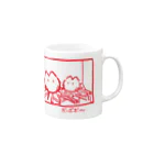 knockin-bluesの暖炉の灯入れ猫(赤) Mug :right side of the handle