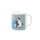 ganeshaのかわいいペンギンとおもちゃのバケツ Mug :right side of the handle