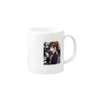 可愛い女の子グッズ販売の可愛いJKポニーテール Mug :right side of the handle