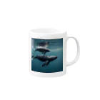 tozaki5573のクジラの親子 Mug :right side of the handle