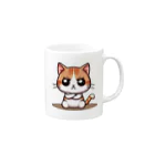 @猫グッズ製作所のかわいい猫のヤンチャまる マグカップの取っ手の右面