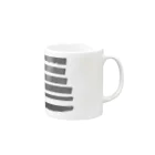 フラミンゴ洋裁店のボーダー 黒 Mug :right side of the handle