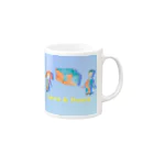 Tamon-TamonのLove & Peace ブルードット Mug :right side of the handle