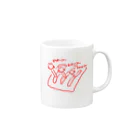 knockin-bluesのPIN３種猫(赤) Mug :right side of the handle