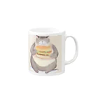 meow's shopのデブ猫ベイク、ハンバーガーを食らう。 Mug :right side of the handle
