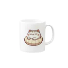 @猫グッズ製作所のかわいい猫の眠りまる Mug :right side of the handle