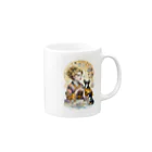 RoseTarot888Shopの着物女性とチワワ Mug :right side of the handle