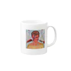 根本敬小売店（SUZURI店）のデヴィッド・ボウイと寿司 Mug :right side of the handle