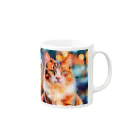 猫好きの谷の猫の水彩画/キジトラねこのイラスト Mug :right side of the handle