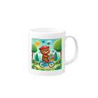 はむはむの自転車に乗ったクマ　人気アイテム　かわいい Mug :right side of the handle