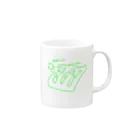 knockin-bluesのPIN３種猫(緑) Mug :right side of the handle