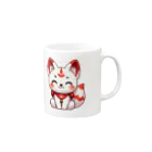 大江戸花火祭りのInari Fox Charm Magic～稲荷の狐3-6 Mug :right side of the handle