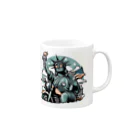 shime_savaのトーチを持ったおばちゃんライダー Mug :right side of the handle