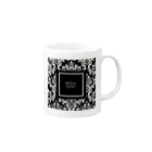 ROYAL PrincessのROYAL KINGダマスク柄BLACK Mug :right side of the handle