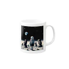 浮世絵愛の宇宙x女子高校生 Mug :right side of the handle