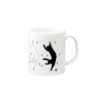 小鳥と映画館の良いことがあった白猫黒猫ぶち猫。 Mug :right side of the handle