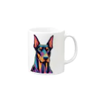 annrannのかっこいいドーベルマン、犬好き Mug :right side of the handle