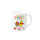 ivybloonの夏シリーズ　スイカくんとパイナップルくん Mug :right side of the handle