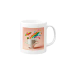 ハデハデミルクのミルクパーリー Mug :right side of the handle