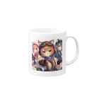 SWQAの猫パイロット仲間たち Mug :right side of the handle