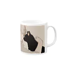 as -AIイラスト- の黒猫と見つめ合う Mug :right side of the handle