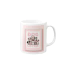 Void Dogの素敵なDOG LIVEの文字入りアート Mug :right side of the handle