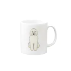 ゆいたっく／犬イラストのおすわりのゴールデンドゥードル Mug :right side of the handle