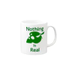 『NG （Niche・Gate）』ニッチゲート-- IN SUZURIのNothing Is Real.（緑） Mug :right side of the handle