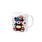 HappyFaceMarketのアメリカ独立記念日テディベア Happy 4th of July Mug :right side of the handle