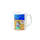 Moët_galleryのマンゴーを抱えるネコ（旅するネコ/宮崎県） Mug :right side of the handle