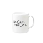 TomoshibiのNo Cat, No Life.  抱っこ猫 Mug :right side of the handle