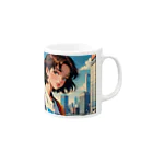 レトロガールショップのシティガール Mug :right side of the handle