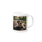 kokin0の足を広げて座る犬 Mug :right side of the handle