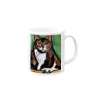 Ppit8のどっしりかまえる猫ちゃん Mug :right side of the handle