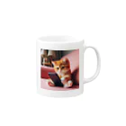 kazucchi shopの電話する猫 Mug :right side of the handle