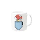 165's!!のポケットinきのこ(blue) Mug :right side of the handle