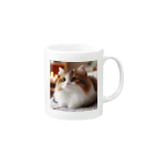 猫　ねこグッズギャラリーのふわふわの三毛猫 Mug :right side of the handle