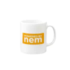 OWLCOIN ショップのNEM ネム Mug :right side of the handle