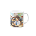 可愛い男の子イラスト販売所　By,keicyanの男の子　中学1年生　パソコン部 Mug :right side of the handle