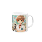 可愛い男の子イラスト販売所　By,keicyanの男の子　中学1年生　科学部 Mug :right side of the handle