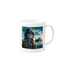 SWQAのウクライナ猫パイロット Mug :right side of the handle