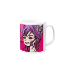 にじわたりねこの結い髪 Mug :right side of the handle