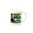 373Digital Lab shopのAI 　水彩猫 Mug :right side of the handle