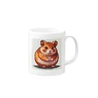 波にのるくまたんショップ62号店81番通りのドット絵のハムスター Mug :right side of the handle