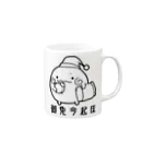 めるこーぽれーしょんの寝過ごしこけだまま黒 Mug :right side of the handle